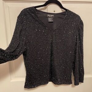 Black Sequin Women's Top